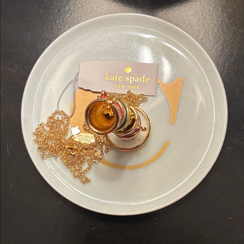 Kate Spade Tea Time Stacked Teacup Pendant Necklace - Picture 5 of 8